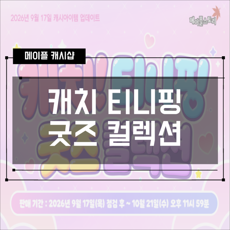 메이플 캐치 티니핑 콜라보 정리 - 획득 아이템 19종 전체 목록