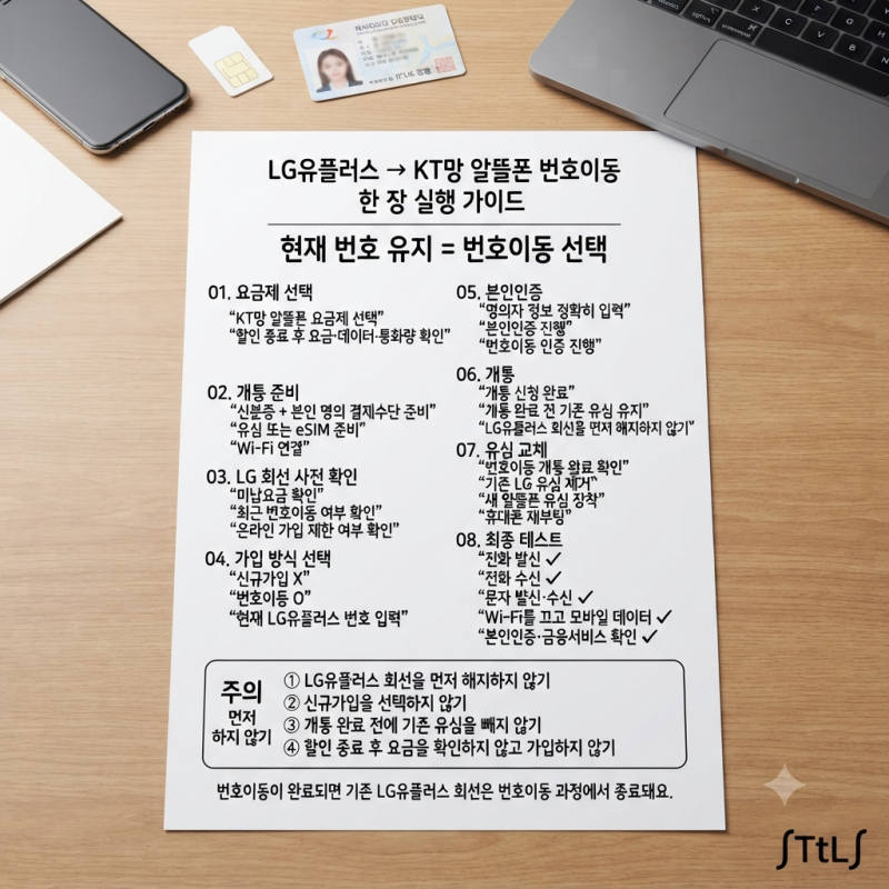 LG유플러스에서 KT망 알뜰폰으로 번호이동하는 실전 실행 가이드