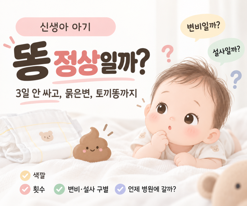 신생아 똥 3일 안 싸도 괜찮을까? 묽은변·토끼똥까지 직접 겪어봄