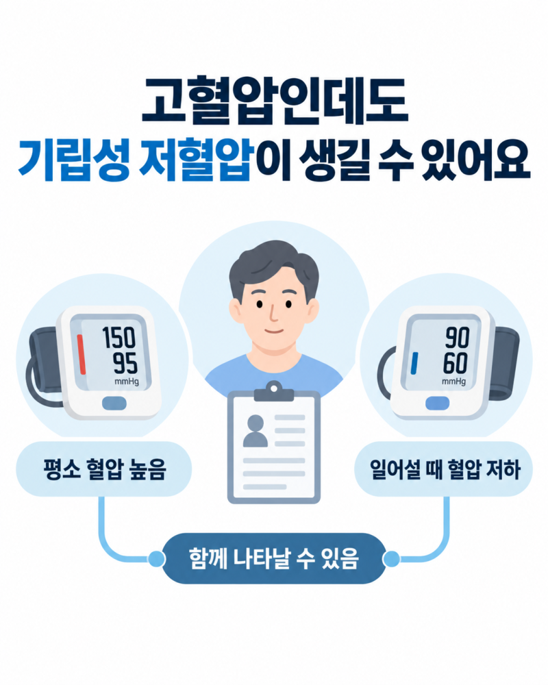고혈압인데도 기립성 저혈압이 생길수있을까?
