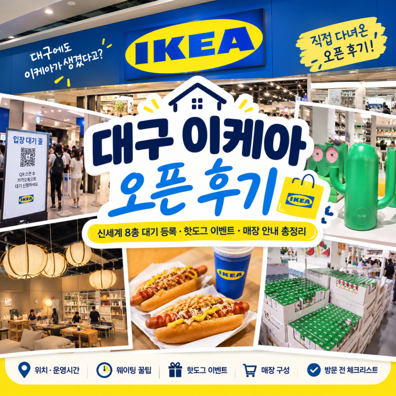 대구 이케아 오픈 후기 | 신세계 8층 대기 등록·핫도그 이벤트·매장 안내 총정리