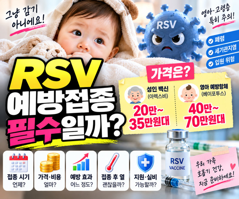 RSV 예방접종 필수일까? l 가격·비용부터 시기·효과·열·실비 보험까지