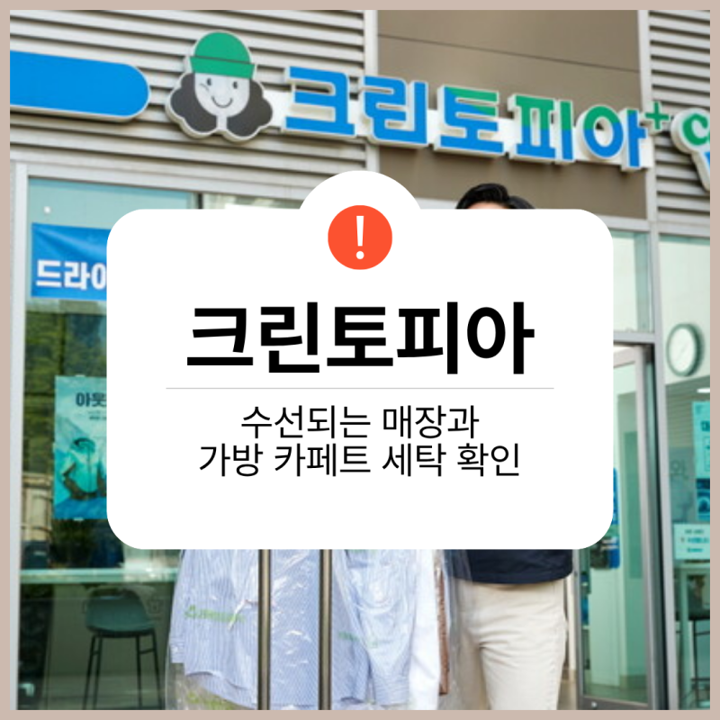 크린토피아 수선 되는 매장과 가방 세탁 카페트 세탁 확인 순서