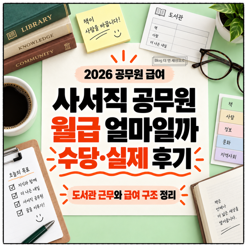 사서직 공무원 연봉 얼마일까 2026 9급 월급·수당과 실제 현직자 후기