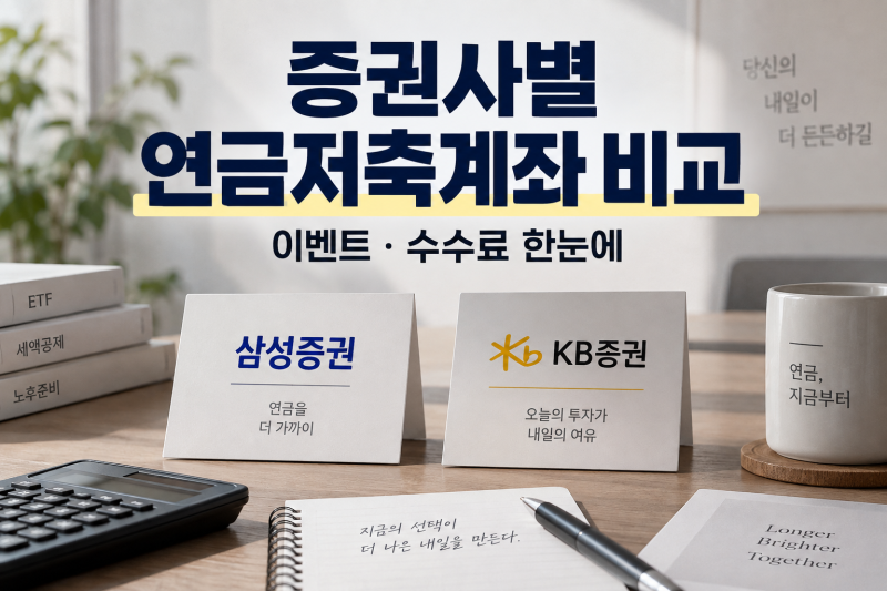 연금저축계좌 증권사 비교, 삼성증권 vs KB증권 혜택·이벤트·수수료