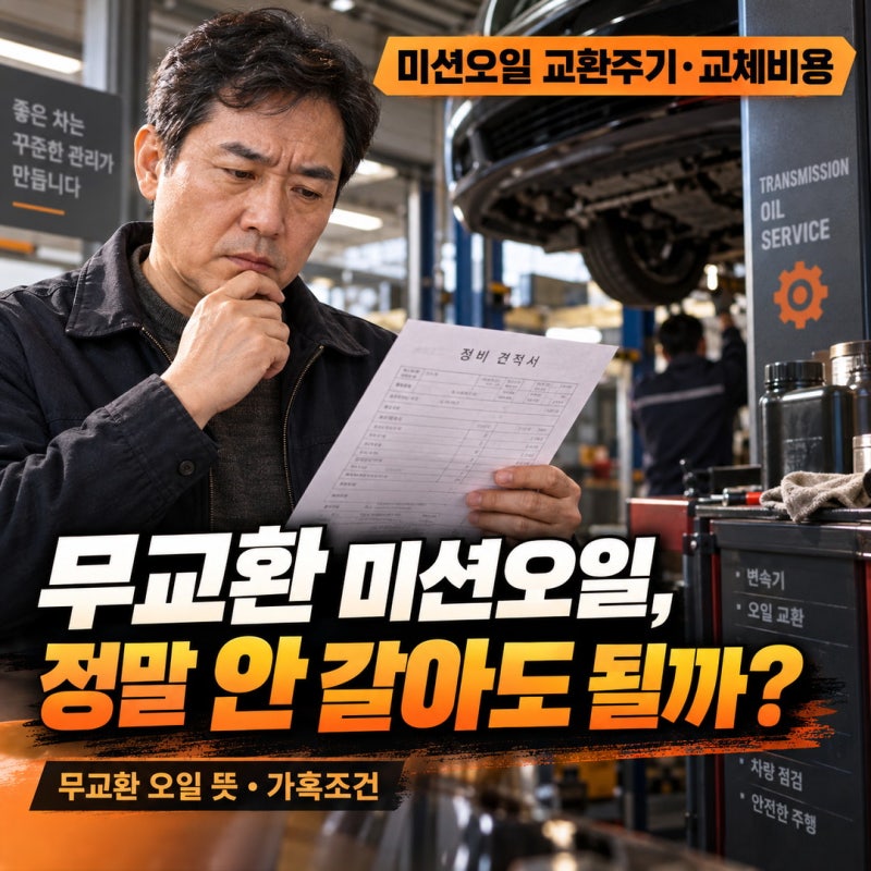 미션오일 교환주기·교체비용, 무교환이라는데 정말 안 갈아도 될까?