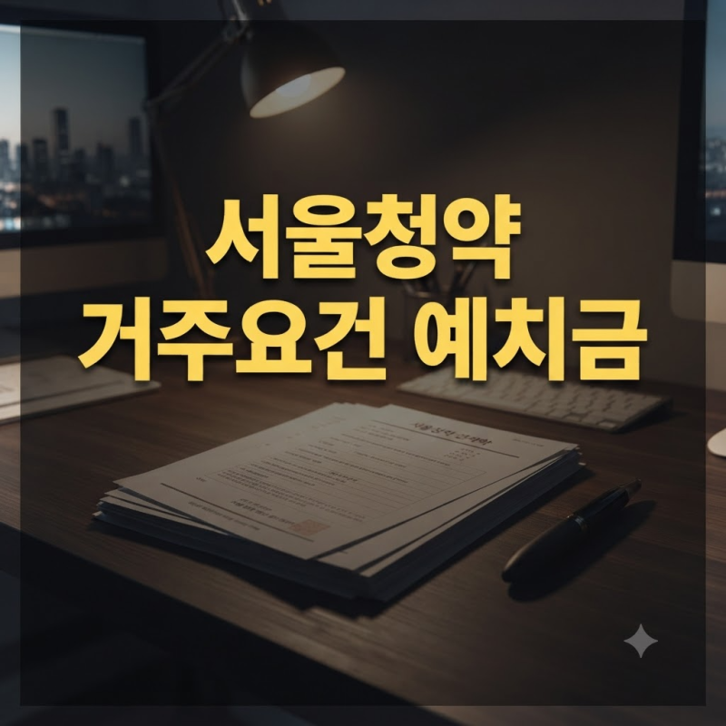 서울시 아파트 1순위 청약 조건: 거주요건 2년과 예치금 기준 총정리
