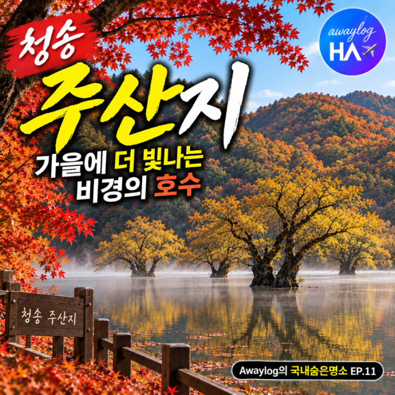 「청송에 이런 곳이? 물속 왕버들과 물안개가 만드는 주산지의 가을」 : AWAYLOG 국내 숨은 명....