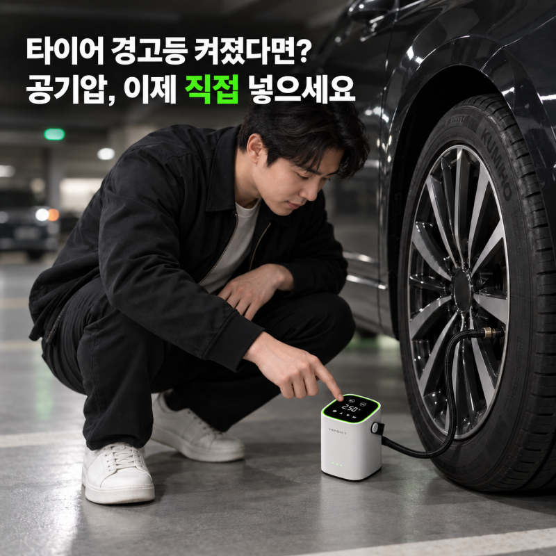 타이어 공기압 경고등이 신경 쓰인다면? 벤딕트 공기압 주입기 2세대
