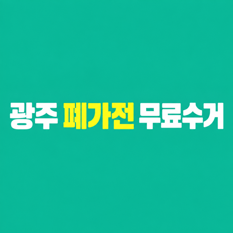 광주광역시 대형 폐가전 소형 가전 무료 수거 신청 방법 및 배출 기준