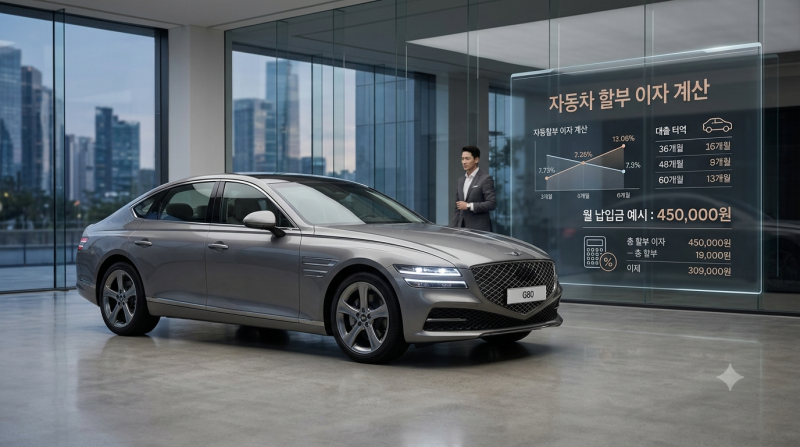 자동차 할부 이자 계산, 1% 차이 실제 금액