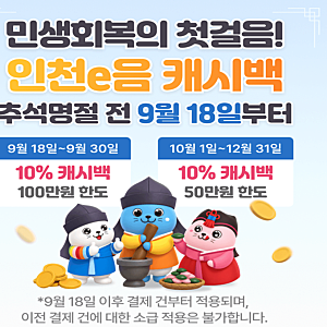 [인천 이음카드] 10% 캐시백 재개! 적립되는 주유소 리스트 정리