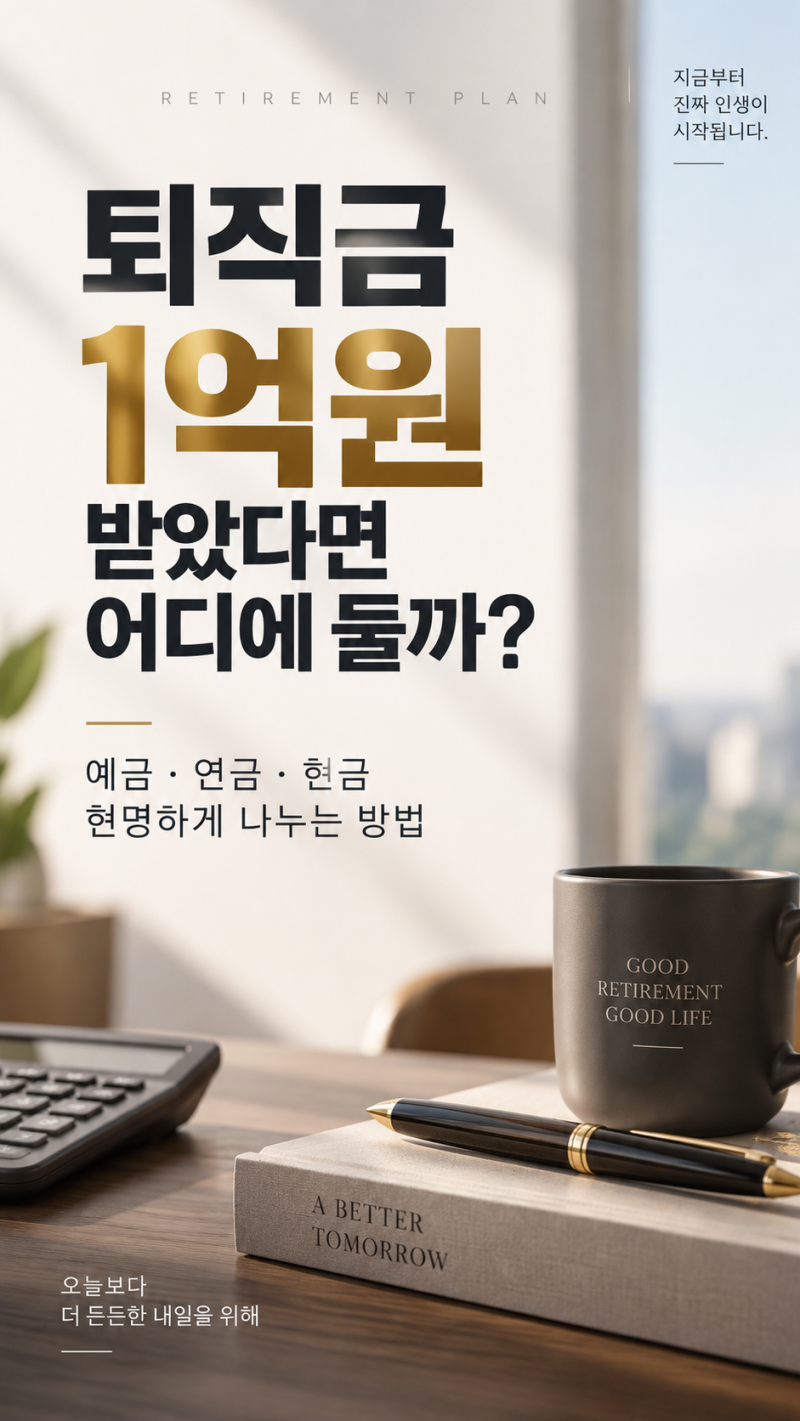 퇴직금 1억원 받았다면 어디에 둘까? 예금·연금·현금으로 나눠보니