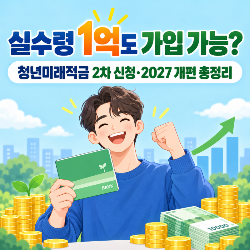 청년미래적금 소득요건 폐지? 실수령 1억도 가입 가능해진 이유 (2차 신청·2027 개편 총정리)
