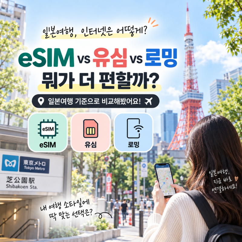 해외여행 이심 유심 로밍 비교 일본여행 기준 뭐가 편할까?