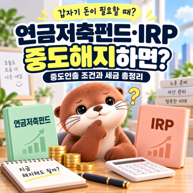연금저축펀드·IRP 중도해지하면?｜중도인출 조건과 세금 총정리