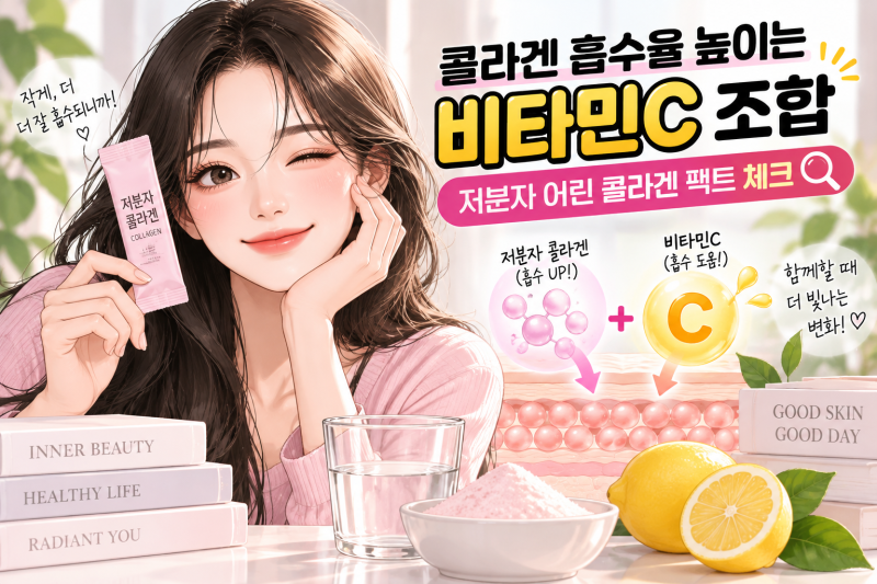 콜라겐 흡수율 높이는 비타민C 조합 저분자 어린 콜라겐 팩트체크