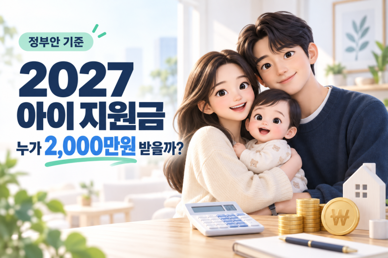 2027년 아이맞이지원금 최대 2,000만원? 아동기본수당까지 총정리
