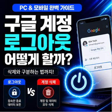 구글 계정 로그아웃은 어떻게 할까? pc와 모바일에서 방법을 확인하고 삭제와 구분하는 법