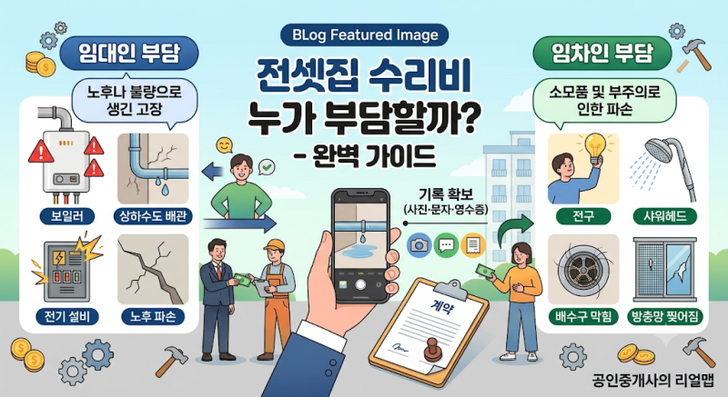 전셋집 보일러가 고장 났는데 수리비는 누가 내나요?