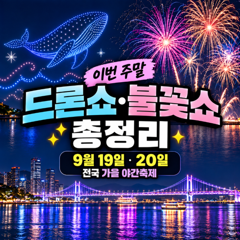 이번 주말 전국 드론쇼·불꽃쇼 총정리｜9월 19일·20일 가을 야간축제