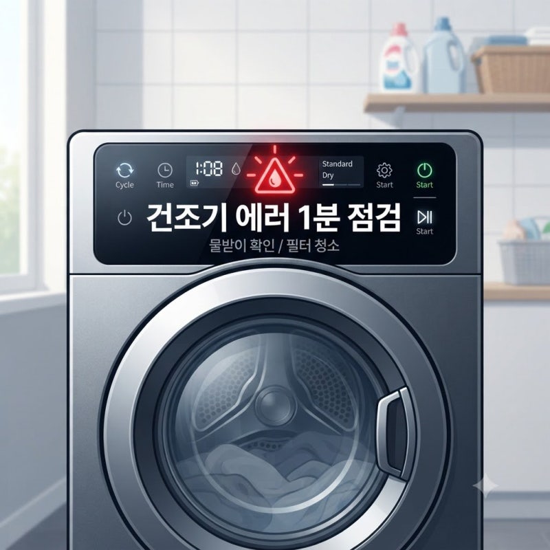 빨래 젖었는데 건조기 에러 먹통? 1분 자가 점검법
