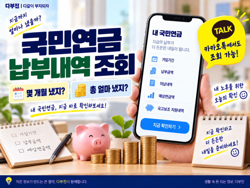 국민연금 납부내역 조회 방법, 가입기간·납부금액 이제 카카오톡에서도 확인