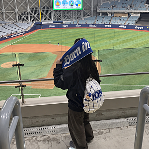 삼성라이온즈X산산기어 자켓 네이비m 실착샷+후기(with 산산기어모자,머플러,올드홈짐쌕)