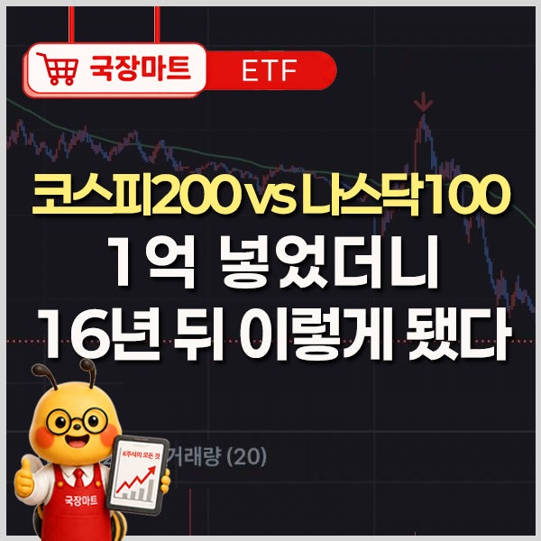 코스피200 vs 나스닥100, 1억 넣었더니 16년 뒤 수익률 차이는?