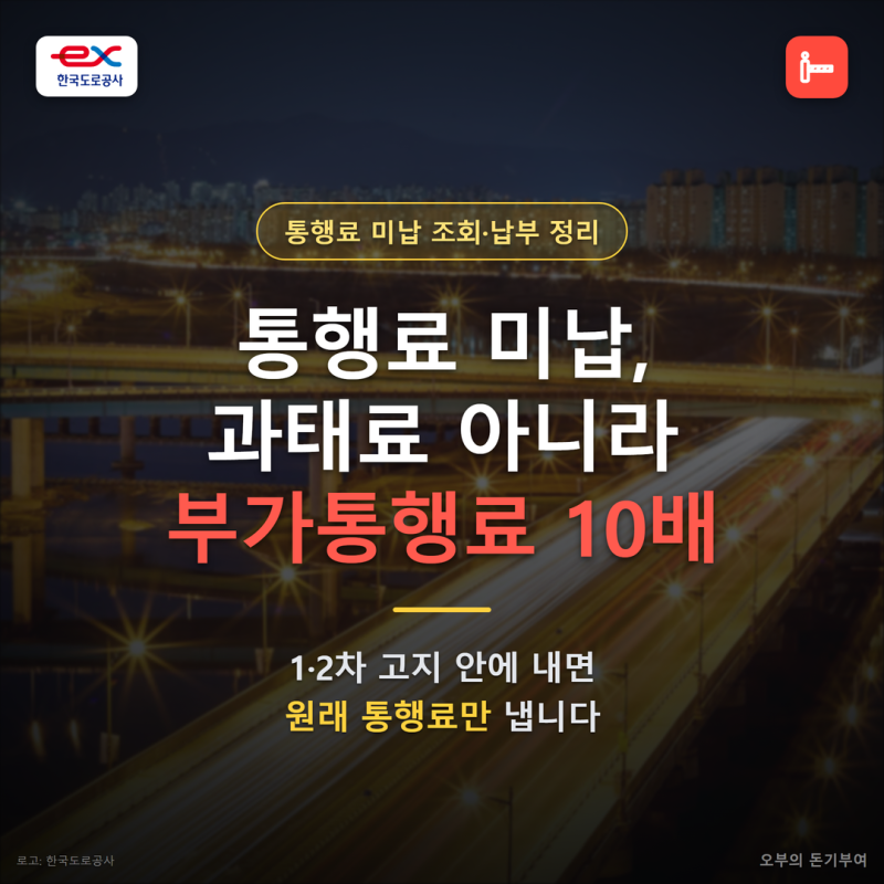 통행료 미납 조회와 납부방법, 과태료가 아니라 최대 10배 부가통행료입니다