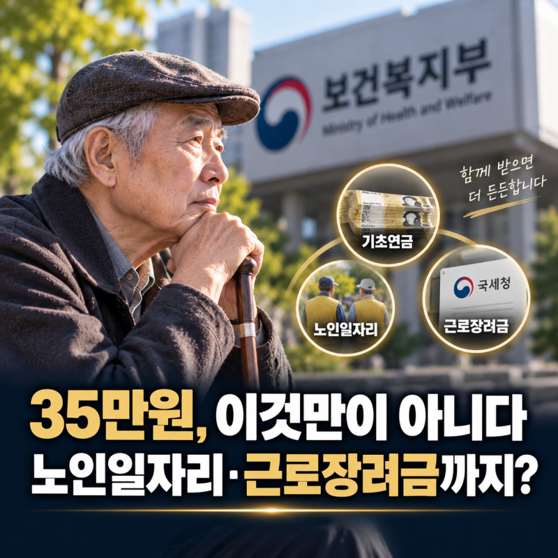기초연금만 보면 놓친다…35만 원에 노인 일자리·근로 장려금까지 합치면?