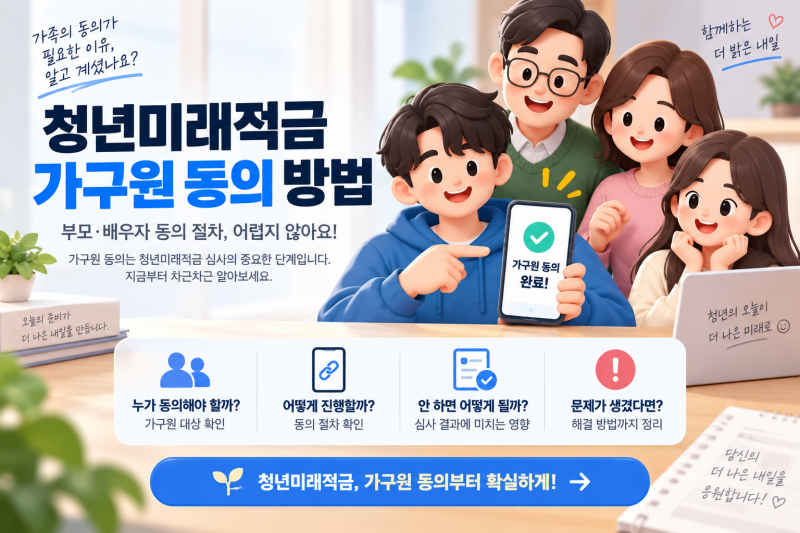 청년미래적금 가구원 동의 방법｜부모·배우자 동의 절차 정리