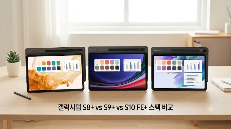 갤럭시 탭 s10 fe+ s8+ s9+ 스펙 비교 가성비 태블릿 추천