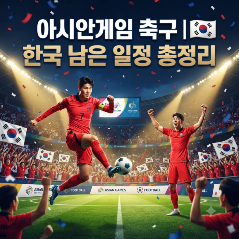 아시안게임 축구 일정 총정리: 한국 대표팀 남은 경기는?
