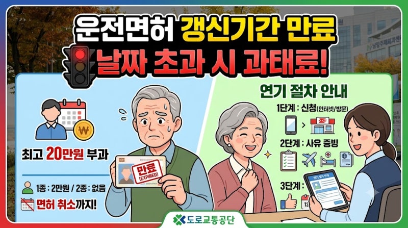 1종 3만 원, 2종 2만 원 생돈 날리기 전 운전면허 갱신 연기 신청법