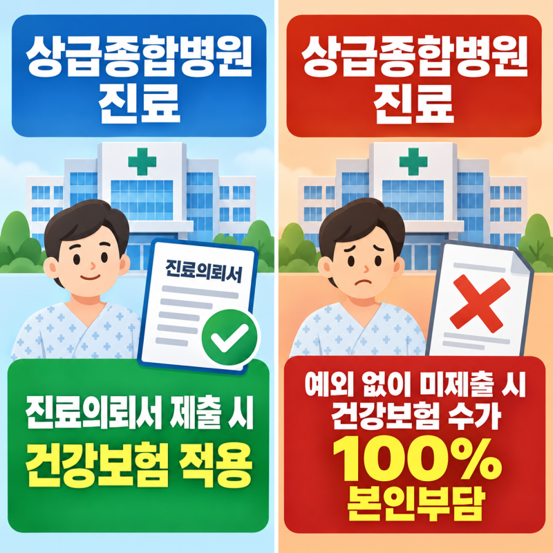 진료의뢰서 없이 상급종합병원 가면? 건강보험 적용·유효기간 확인