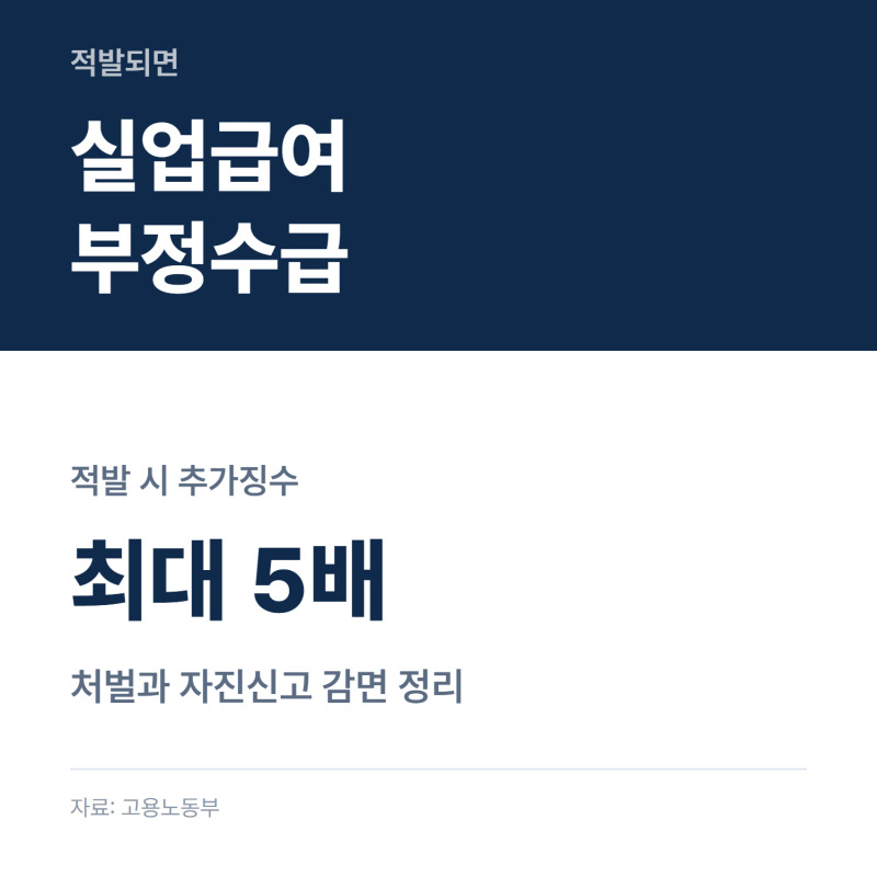 실업급여 부정수급 기준, 적발되면 나오는 처벌과 자진신고 감면