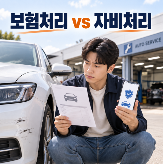 자동차 사고 보험처리 vs 자비처리, 수리비 얼마부터 보험 쓰는 게 나을까?