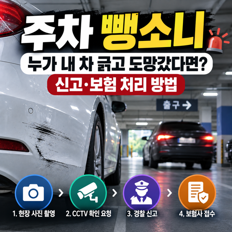 주차 뺑소니 누가 내 차 긁고 도망갔다면? 신고·보험 처리 방법