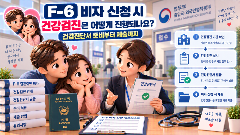 F-6 비자 신청 시 건강검진은 어떻게 진행되나요? 건강진단서 준비부터 제출까지