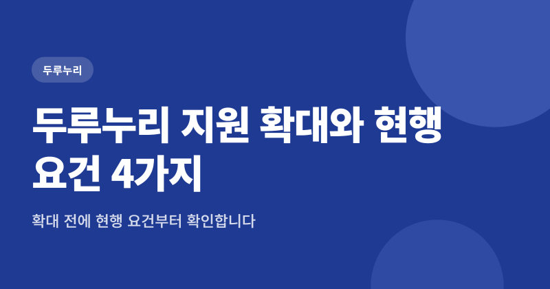 두루누리 지원 확대 2027년 예산안, 지금 확인할 현행 요건 4가지