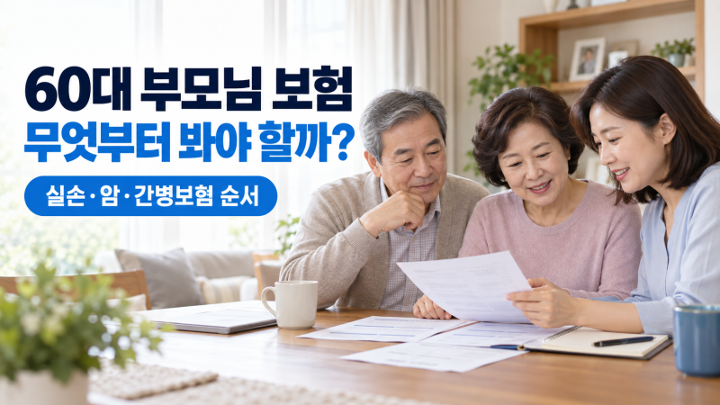 60대 부모님 보험, 무엇부터 준비해야 할까? 실손·암·간병보험 확인 순서