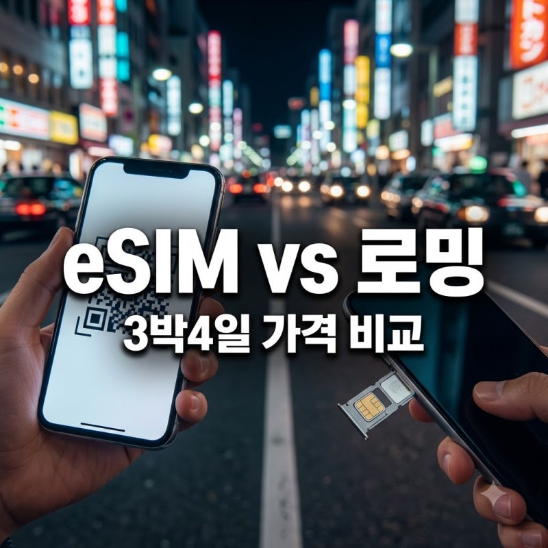 일본 eSIM vs 로밍, 3박4일 기준 가격과 편의성 비교