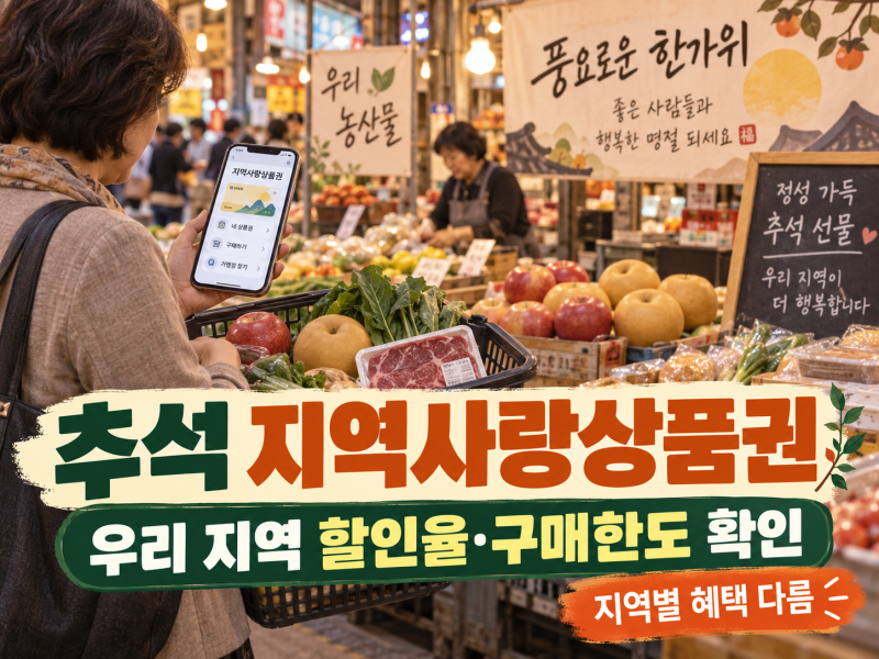 추석 지역사랑상품권 할인 확대, 우리 지역 할인율·구매한도 확인법