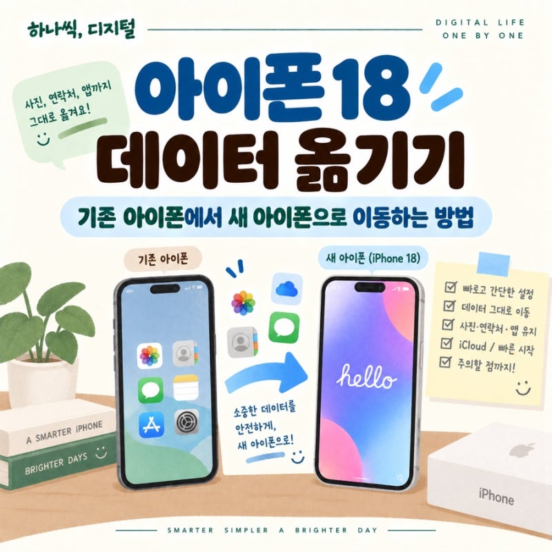 아이폰18 데이터 옮기기 | 기존 아이폰에서 새 아이폰으로 이동하는 방법