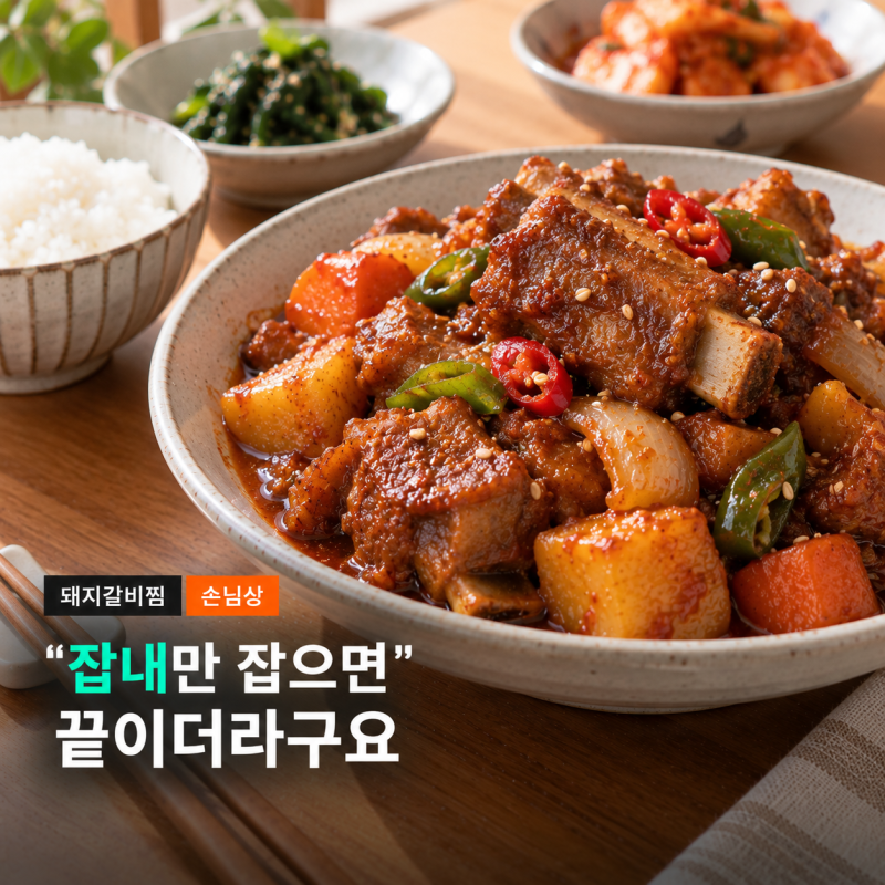 돼지갈비찜은 잡내만 잡으면 끝이더라구요, 돼지갈비찜 레시피 매운 돼지갈비찜 만들기