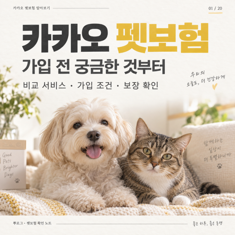 카카오 펫보험 | 가입 나이부터 보장·자기부담금·청구까지