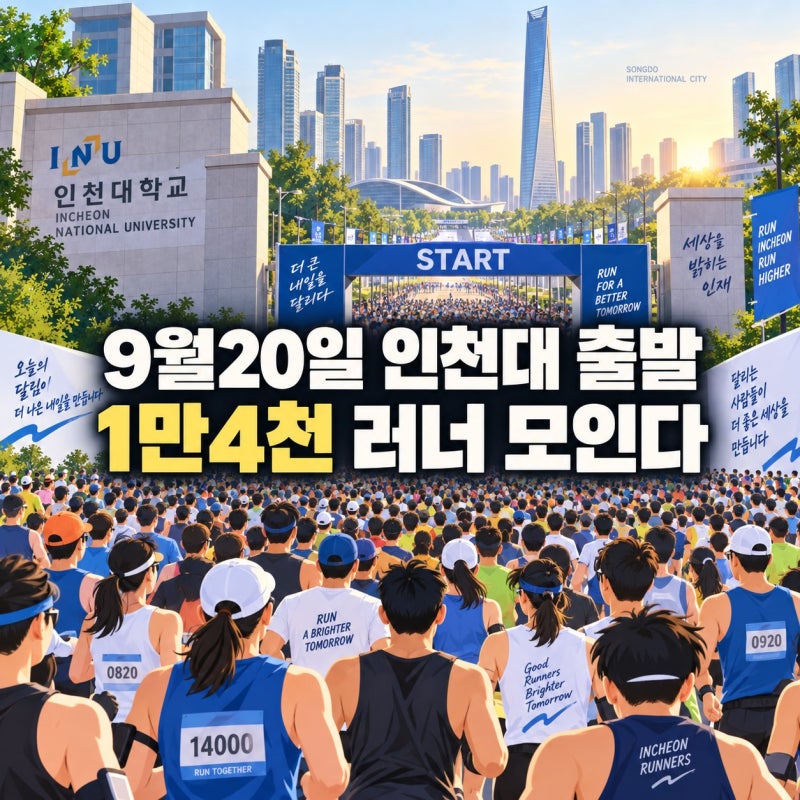 9월20일 송도마라톤 집결지·코스·주차 통제구간 완벽 정리 — 인천대 출발