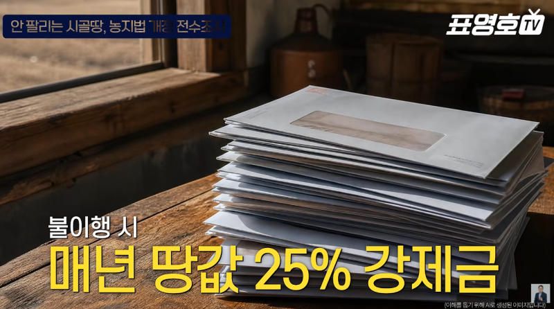 "시골 땅 잘못 쥐었다간 매년 25% 이행강제금" 농지 전수조사 파문과 벌금 피하는 2가지 해결....