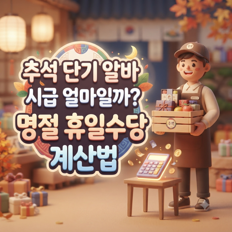 추석 단기 알바 시급 얼마일까? 명절 휴일수당 계산법